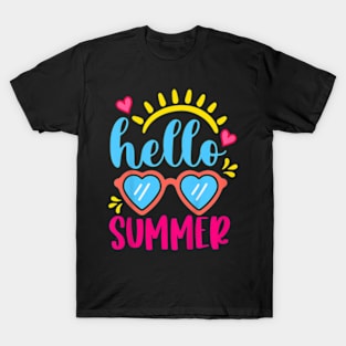 Kids Hello Summer Vacation Summertime Vacay Baby Girl Boy Top T-Shirt T-Shirt